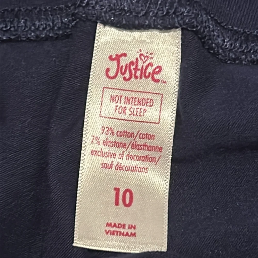 Justice Girls Navy leggings Size 10
